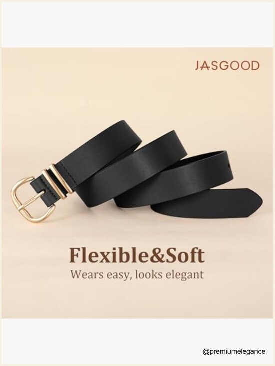 3 Pack Faux Leather Waist Belt Set with Gold Buckle, Adjustable main image 7